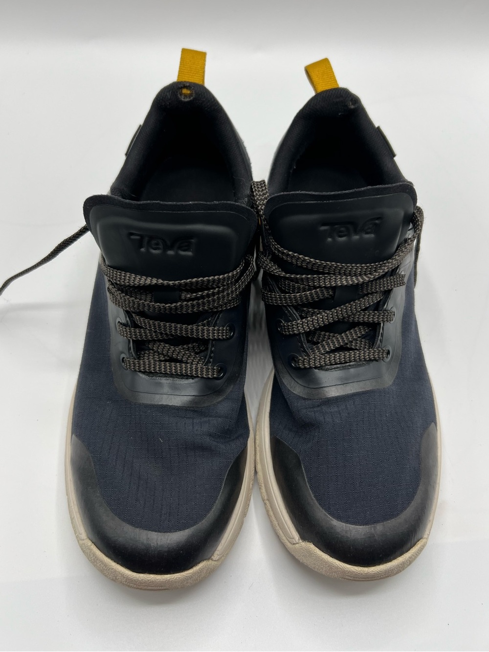 Teva Men's Navy Athletic Sneakers with Yellow Heel Loop
